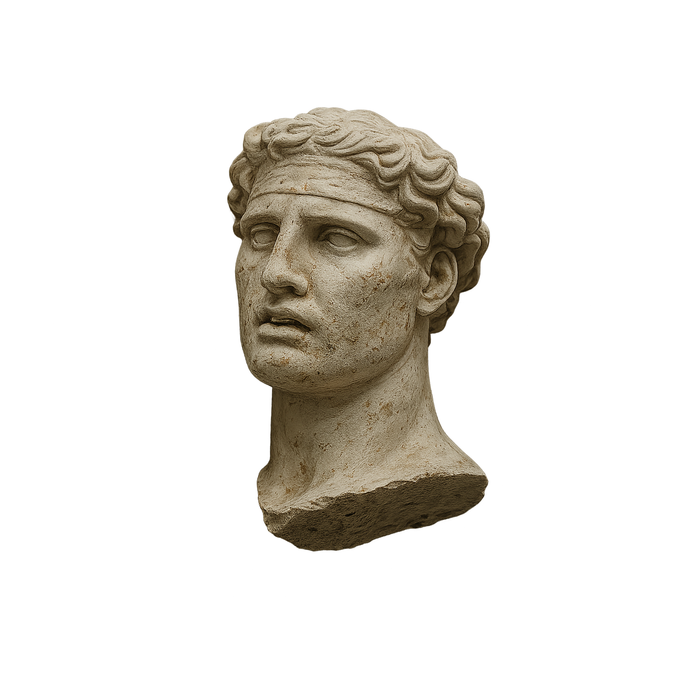 Ancient marble statue head decoration from the family friendly Lost in the Museum escape room.